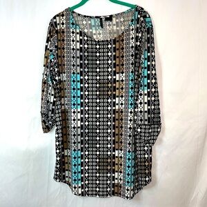 New directions long blouse cuffed sleeves large